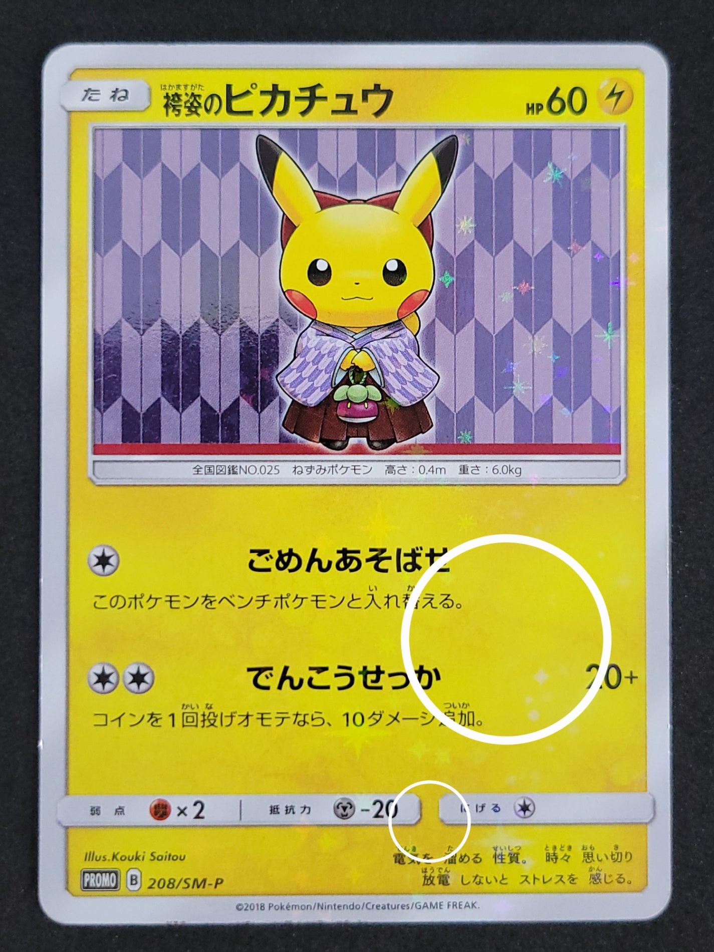ポケモンカード 袴姿のピカチュウ HP60(208/SM/P)